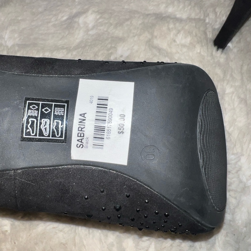 Dress Barn Sabina Black Peep-Toe 3” Heels with Rhinestones NWOT - Picture 5 of 6